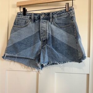 Vigoss Light Blue Jean Shorts with Frayed Hem